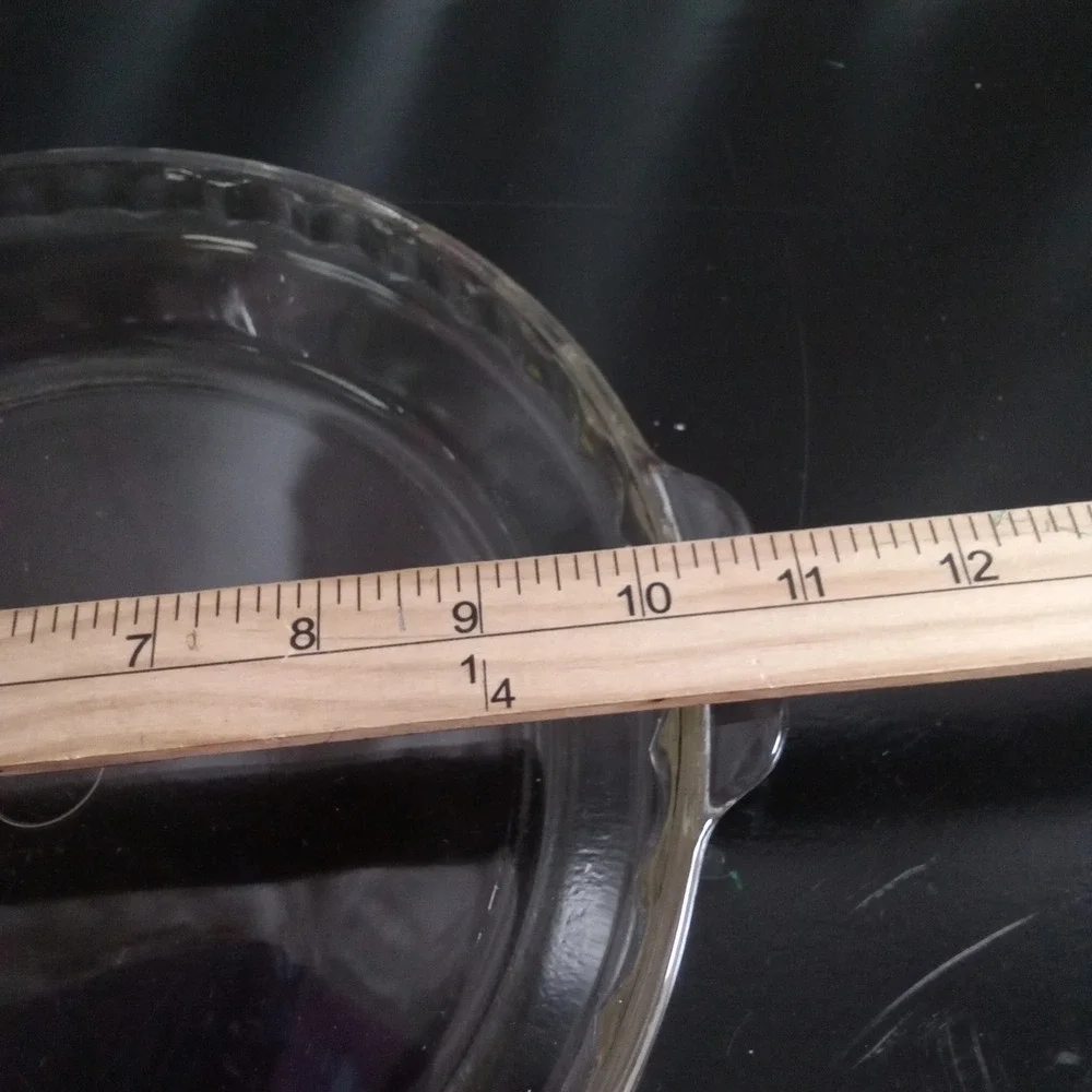 Vintage Pyrex 229 Clear Glass 9 Inch Scalloped Rim Pie Plate with Tab Handles